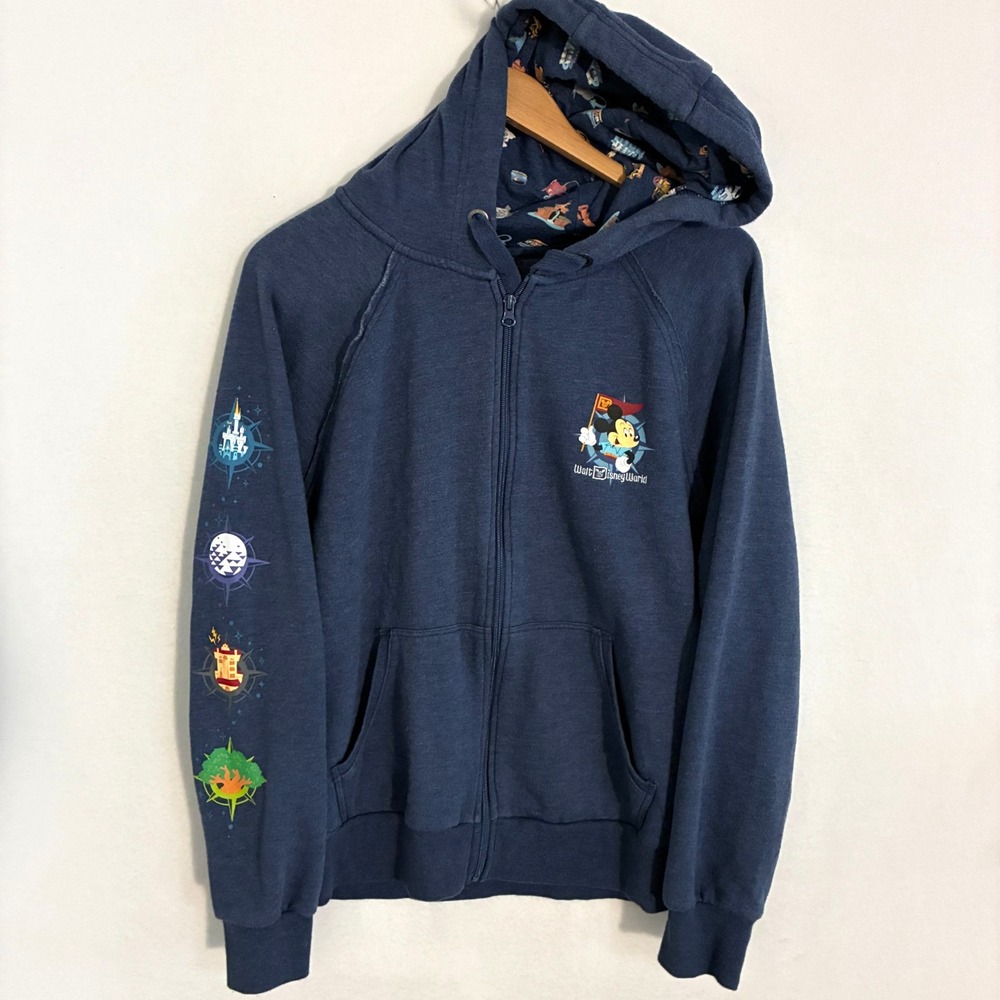 Vintage Walt Disney World Mickey Mouse Hoodie Jacket Adult  XL Zip Mickey Mouse